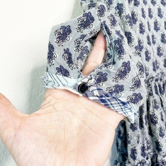 Altar'd State Frayed Tiered Plaid Floral Blouse - Picture 4 of 9